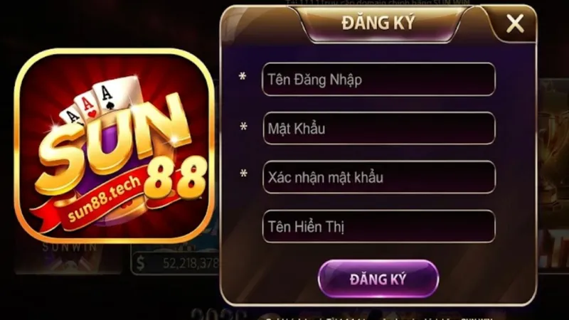 Thực hiện tạo tài khoản SUN88 theo hướng dẫn