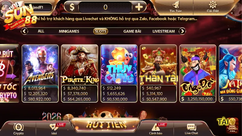 Nổ hũ SUN88 là danh mục slot game nổi bật